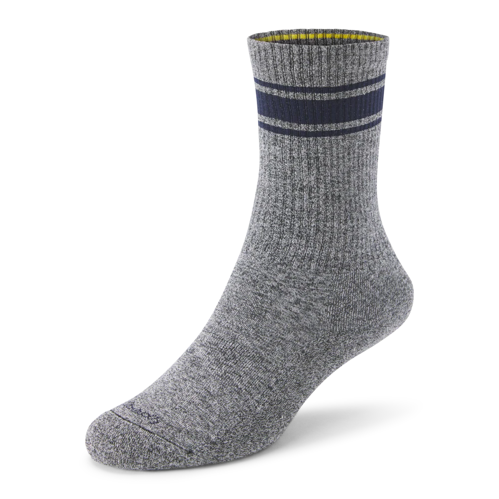 Anytime Crew Sock - Natural Grey Heather/Deep Navy